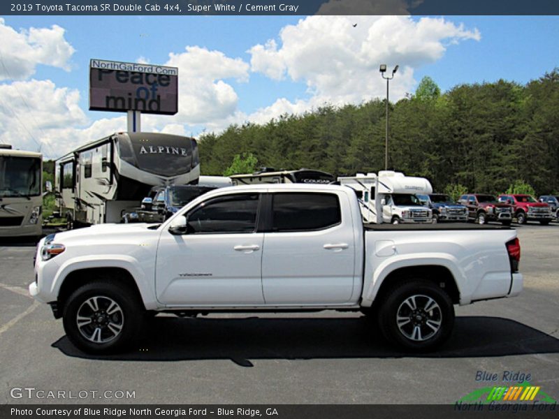 Super White / Cement Gray 2019 Toyota Tacoma SR Double Cab 4x4