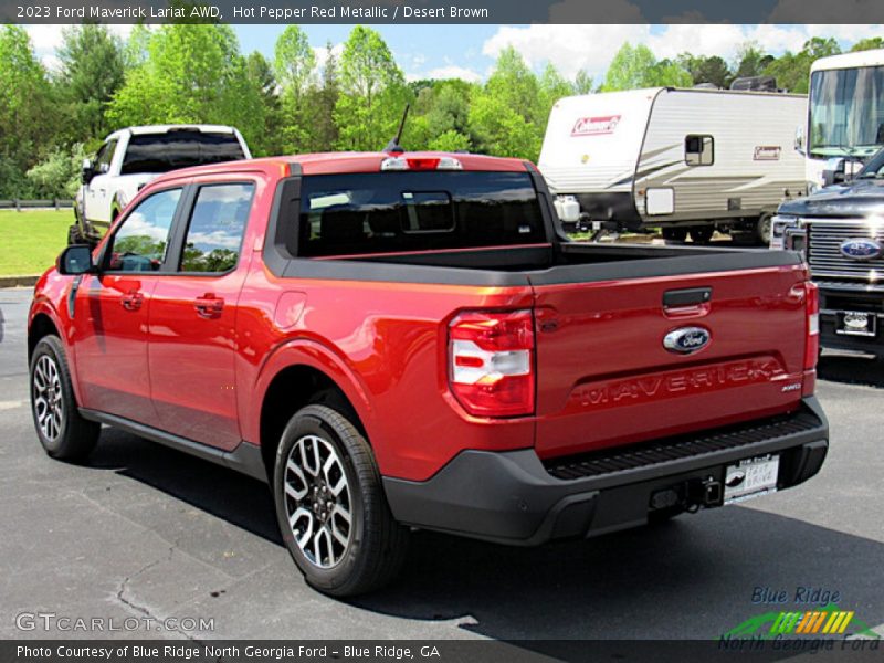 Hot Pepper Red Metallic / Desert Brown 2023 Ford Maverick Lariat AWD