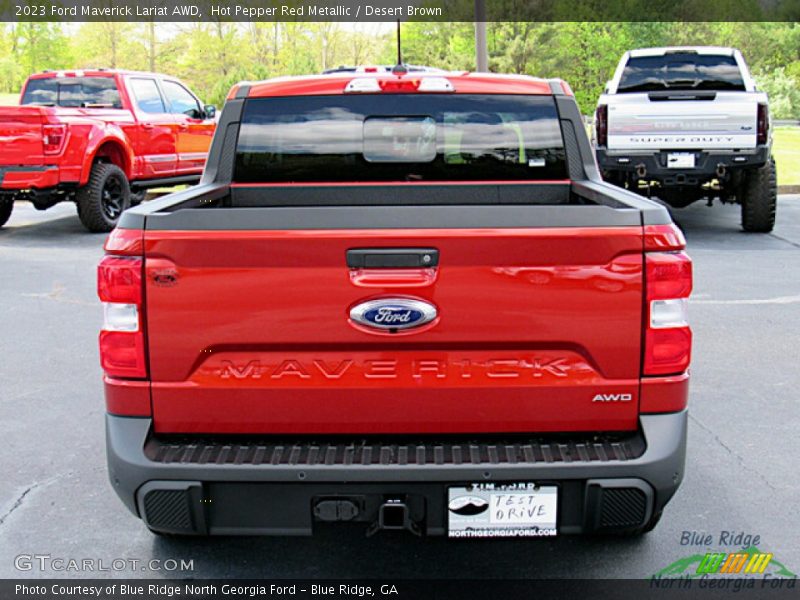 Hot Pepper Red Metallic / Desert Brown 2023 Ford Maverick Lariat AWD