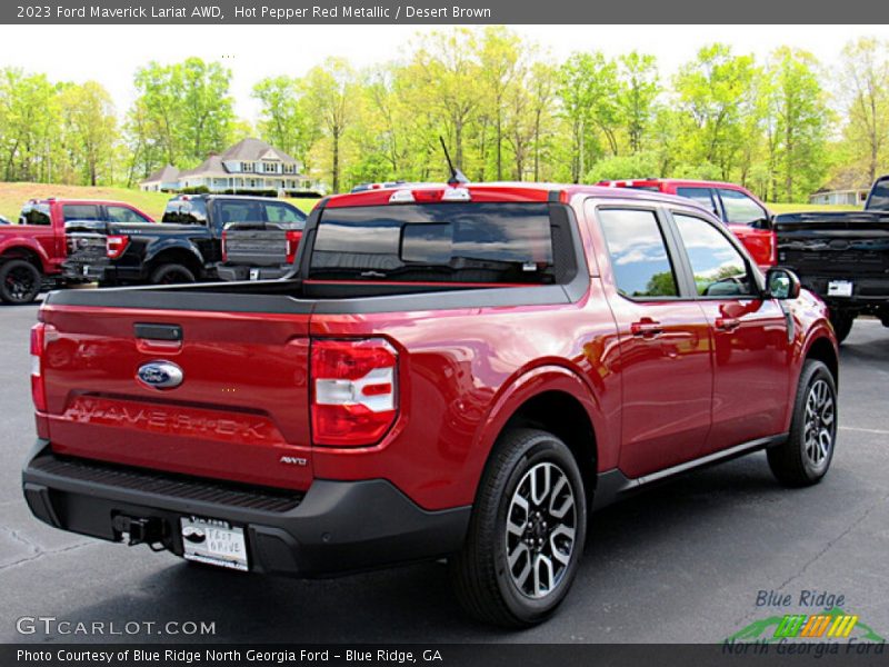 Hot Pepper Red Metallic / Desert Brown 2023 Ford Maverick Lariat AWD