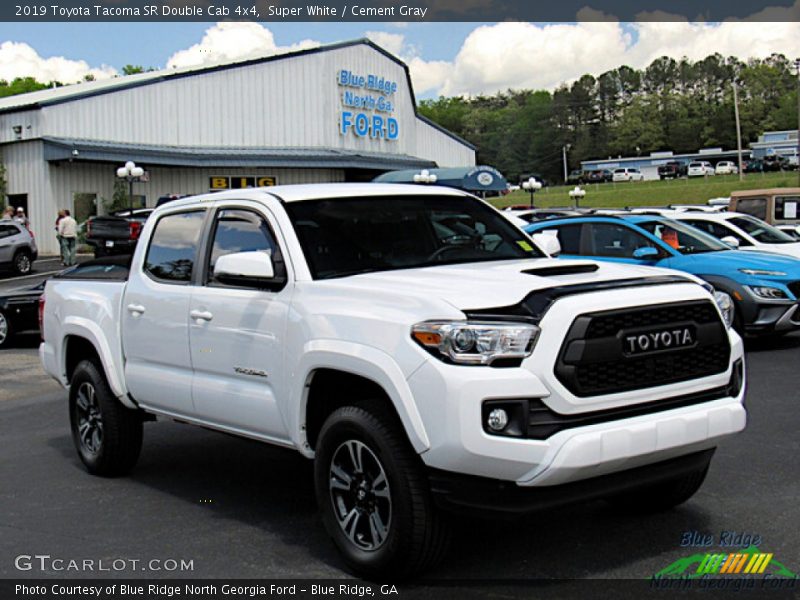 Super White / Cement Gray 2019 Toyota Tacoma SR Double Cab 4x4