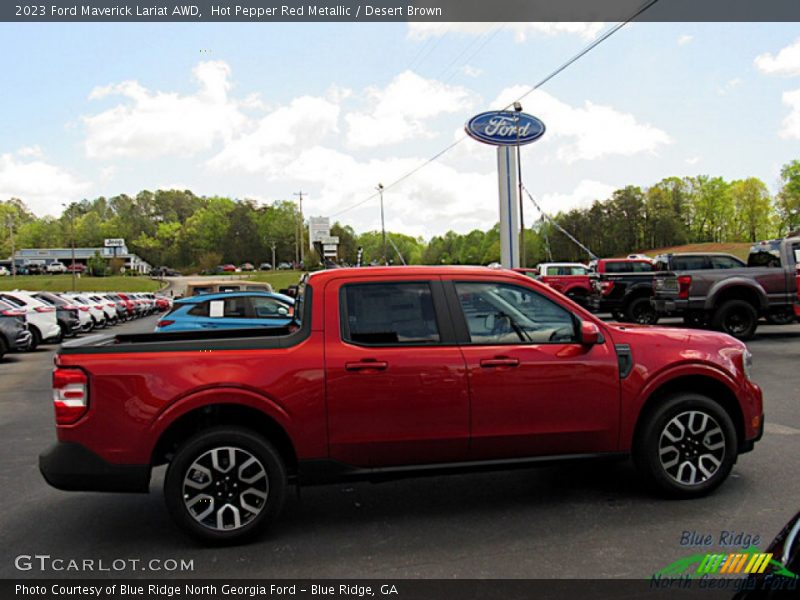 Hot Pepper Red Metallic / Desert Brown 2023 Ford Maverick Lariat AWD
