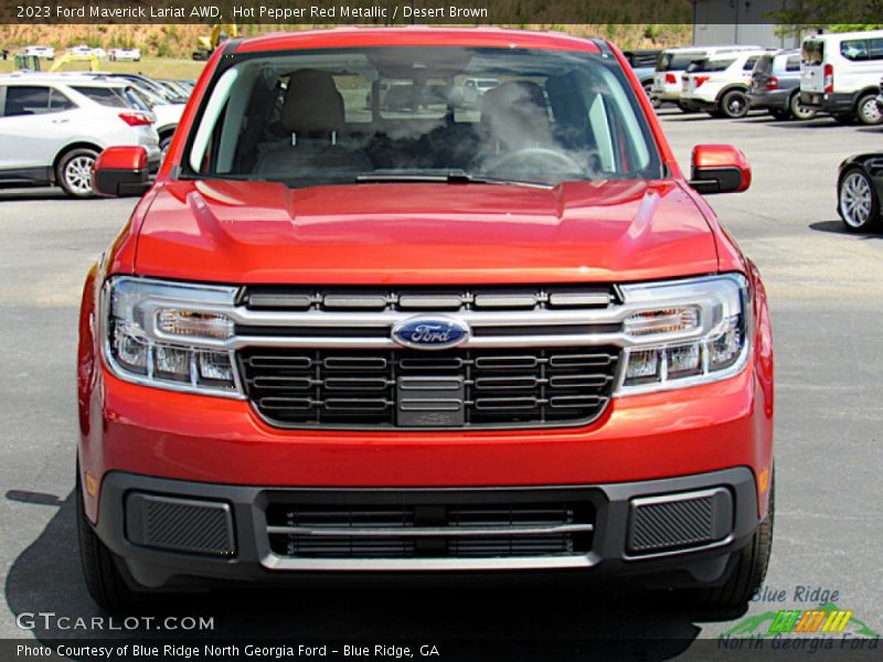Hot Pepper Red Metallic / Desert Brown 2023 Ford Maverick Lariat AWD