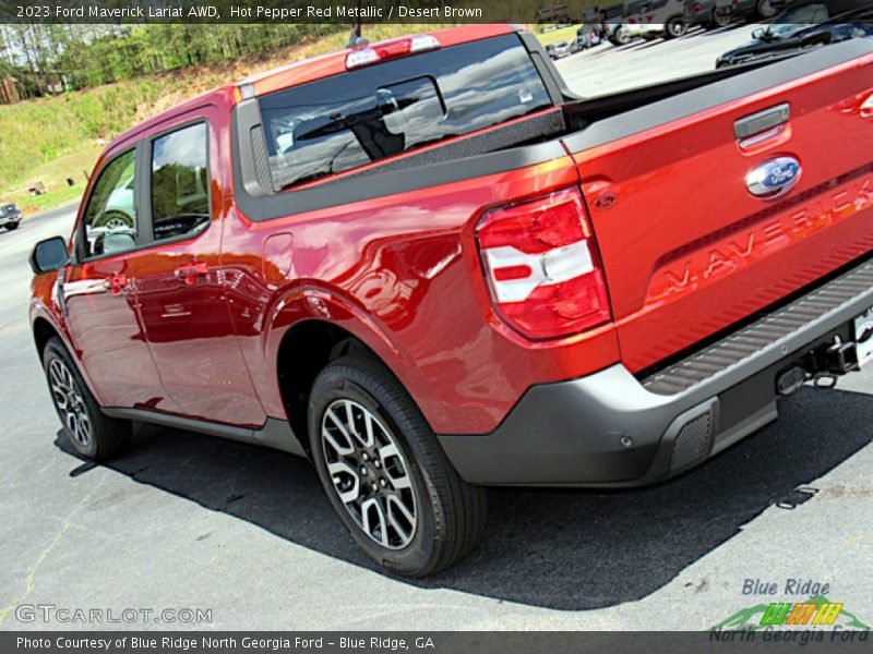 Hot Pepper Red Metallic / Desert Brown 2023 Ford Maverick Lariat AWD