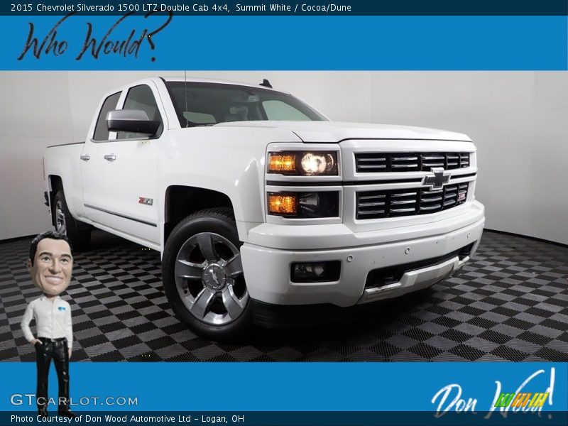 Summit White / Cocoa/Dune 2015 Chevrolet Silverado 1500 LTZ Double Cab 4x4