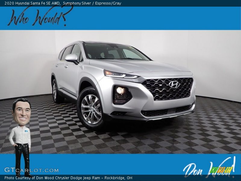 Symphony Silver / Espresso/Gray 2020 Hyundai Santa Fe SE AWD