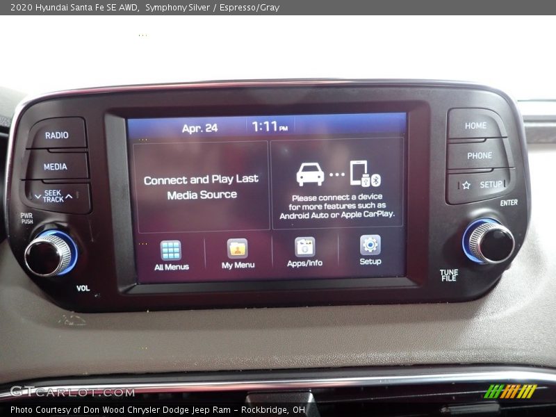 Symphony Silver / Espresso/Gray 2020 Hyundai Santa Fe SE AWD