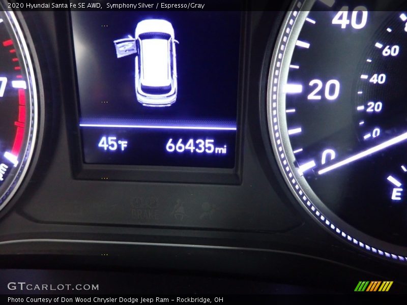 Symphony Silver / Espresso/Gray 2020 Hyundai Santa Fe SE AWD
