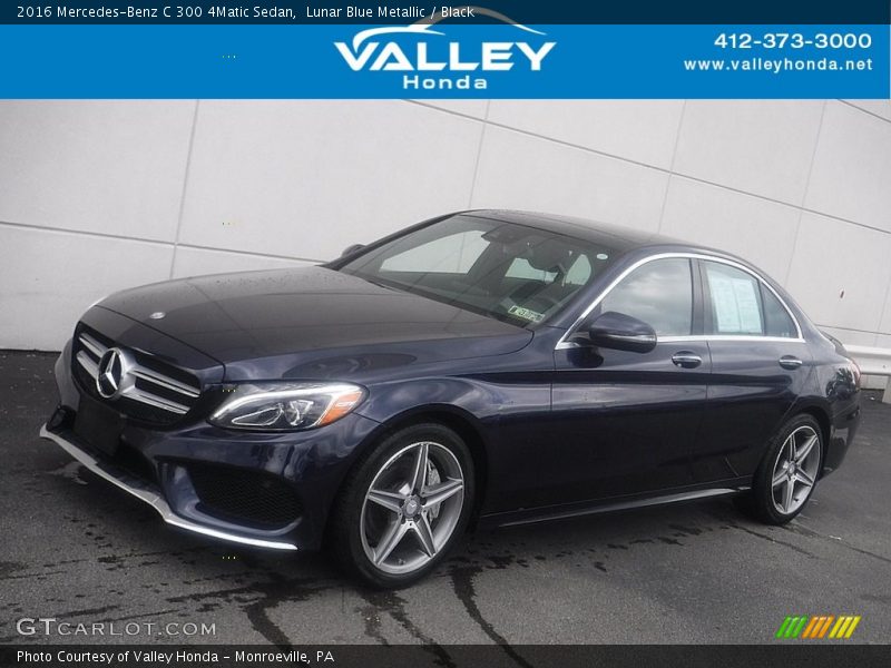 Lunar Blue Metallic / Black 2016 Mercedes-Benz C 300 4Matic Sedan
