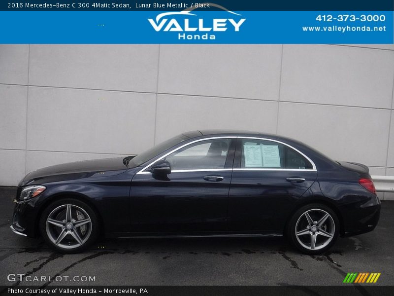 Lunar Blue Metallic / Black 2016 Mercedes-Benz C 300 4Matic Sedan