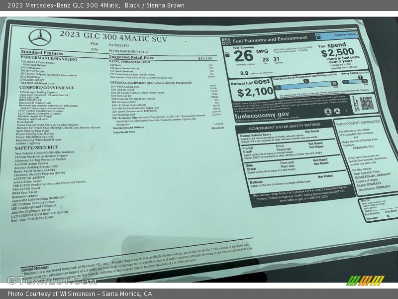 Black / Sienna Brown 2023 Mercedes-Benz GLC 300 4Matic