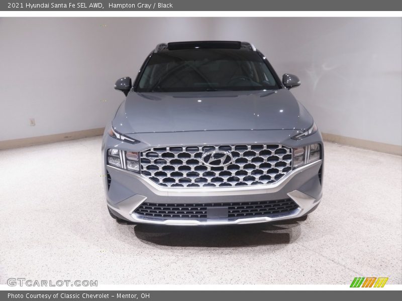 Hampton Gray / Black 2021 Hyundai Santa Fe SEL AWD