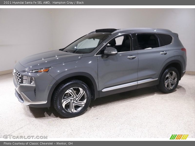 Hampton Gray / Black 2021 Hyundai Santa Fe SEL AWD