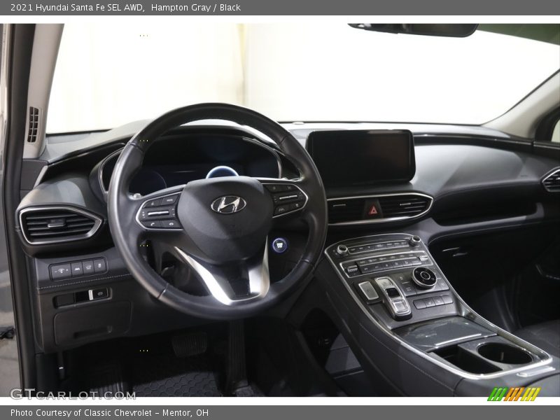 Hampton Gray / Black 2021 Hyundai Santa Fe SEL AWD