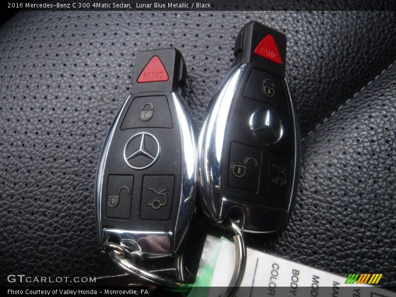 Lunar Blue Metallic / Black 2016 Mercedes-Benz C 300 4Matic Sedan