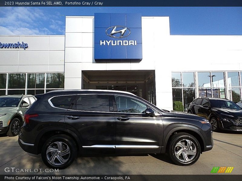 Portofino Gray / Gray 2023 Hyundai Santa Fe SEL AWD