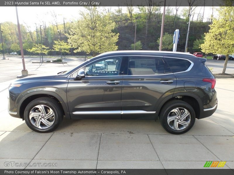 Portofino Gray / Gray 2023 Hyundai Santa Fe SEL AWD