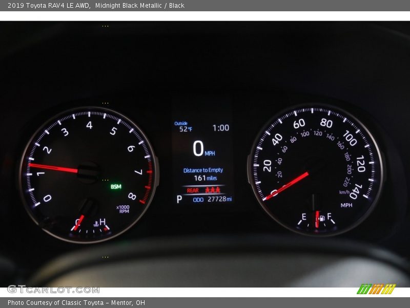Midnight Black Metallic / Black 2019 Toyota RAV4 LE AWD
