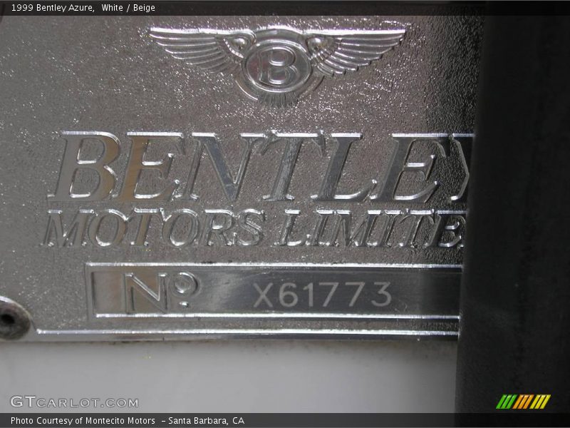 Info Tag of 1999 Azure 