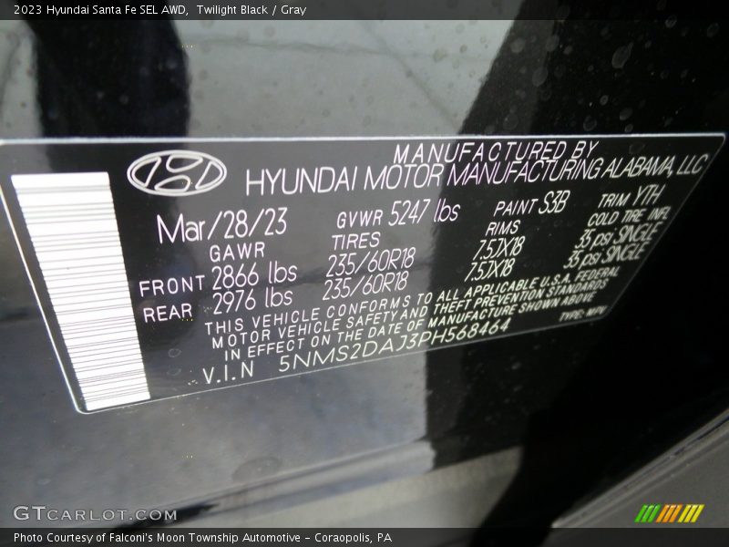 Twilight Black / Gray 2023 Hyundai Santa Fe SEL AWD