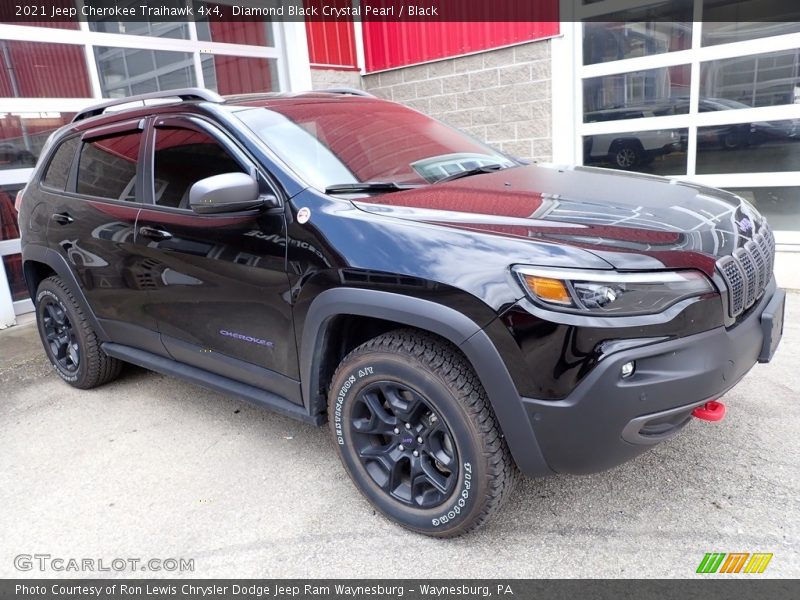 Diamond Black Crystal Pearl / Black 2021 Jeep Cherokee Traihawk 4x4