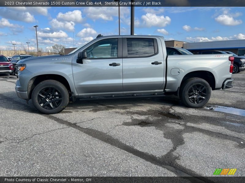 Sterling Gray Metallic / Jet Black 2023 Chevrolet Silverado 1500 Custom Crew Cab 4x4