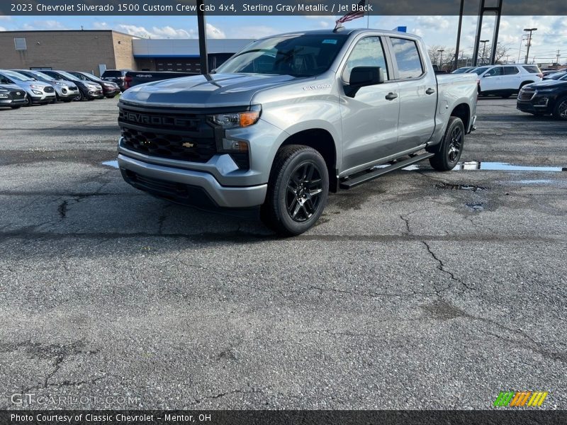 Sterling Gray Metallic / Jet Black 2023 Chevrolet Silverado 1500 Custom Crew Cab 4x4