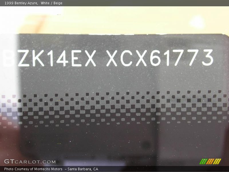 Info Tag of 1999 Azure 