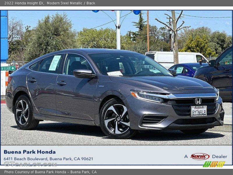 Modern Steel Metallic / Black 2022 Honda Insight EX