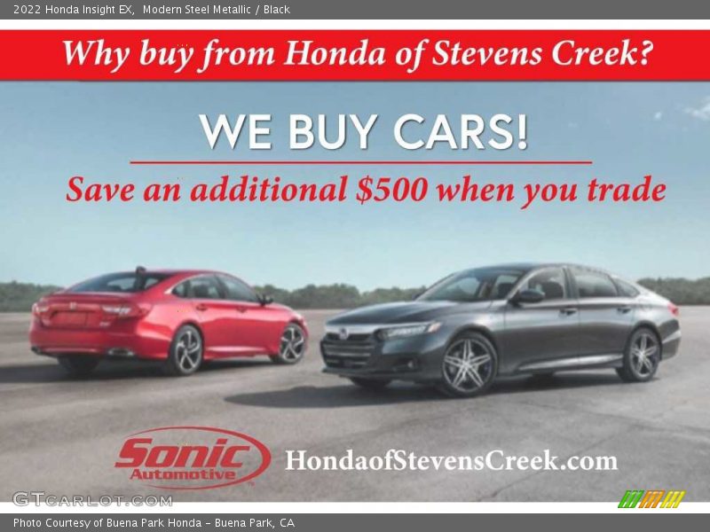 Modern Steel Metallic / Black 2022 Honda Insight EX