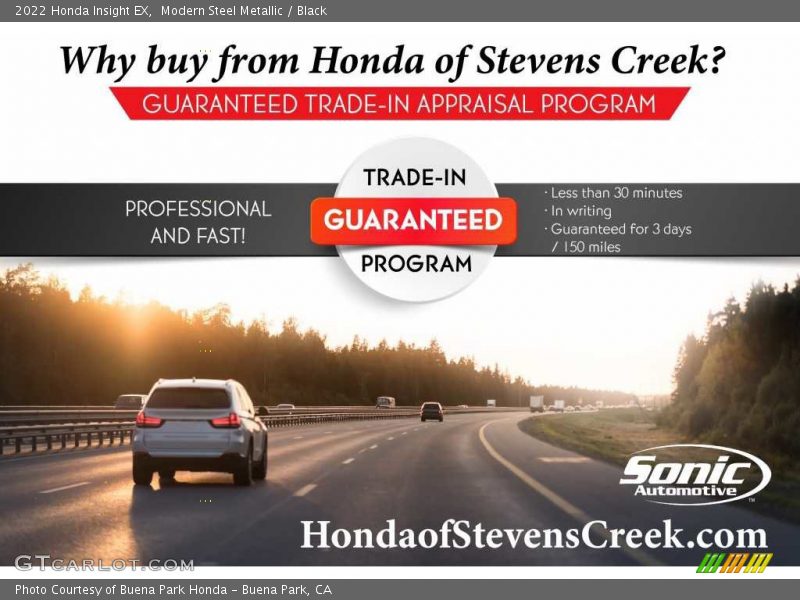Modern Steel Metallic / Black 2022 Honda Insight EX