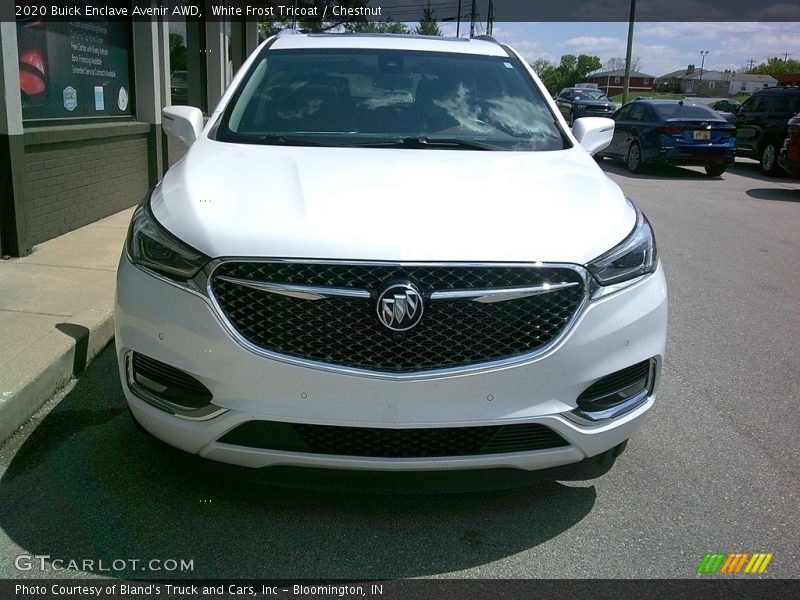 White Frost Tricoat / Chestnut 2020 Buick Enclave Avenir AWD