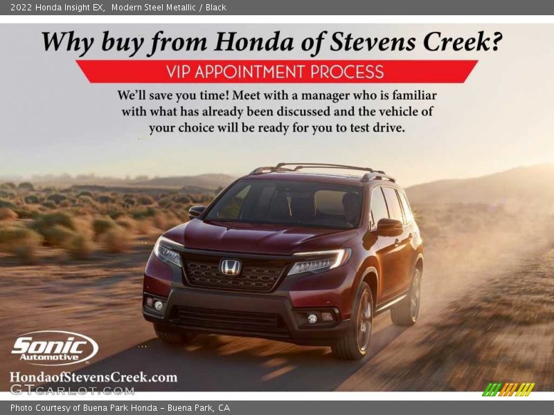 Modern Steel Metallic / Black 2022 Honda Insight EX