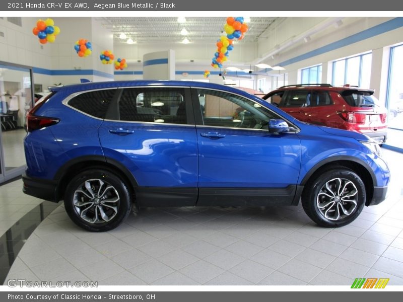 Aegean Blue Metallic / Black 2021 Honda CR-V EX AWD
