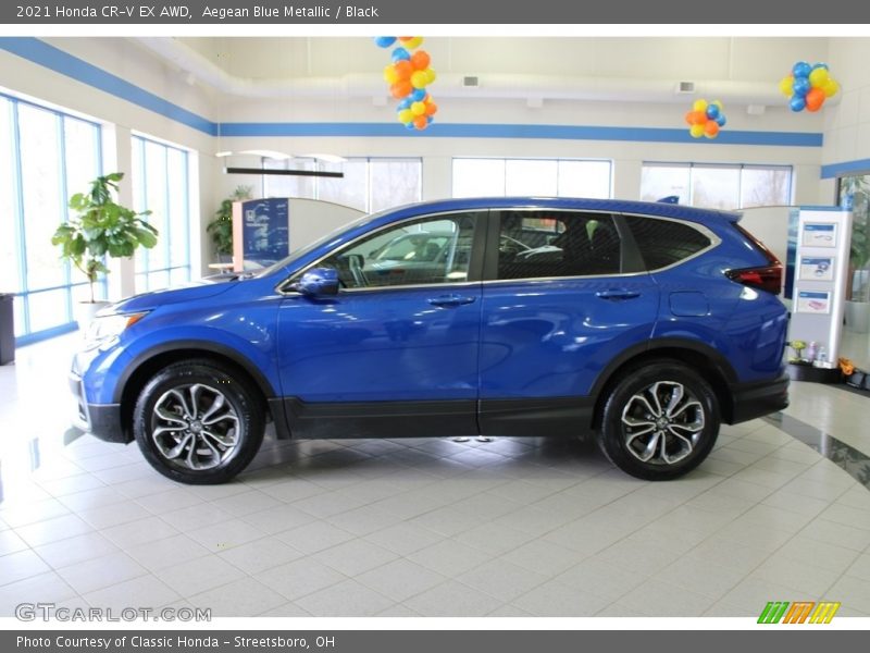 Aegean Blue Metallic / Black 2021 Honda CR-V EX AWD