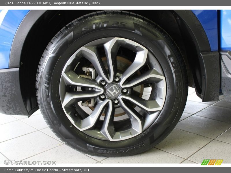 Aegean Blue Metallic / Black 2021 Honda CR-V EX AWD