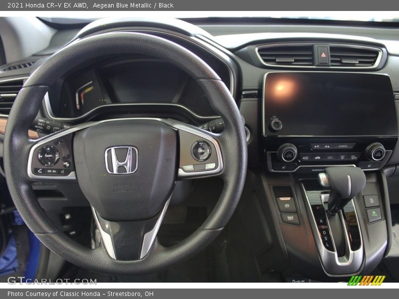 Aegean Blue Metallic / Black 2021 Honda CR-V EX AWD