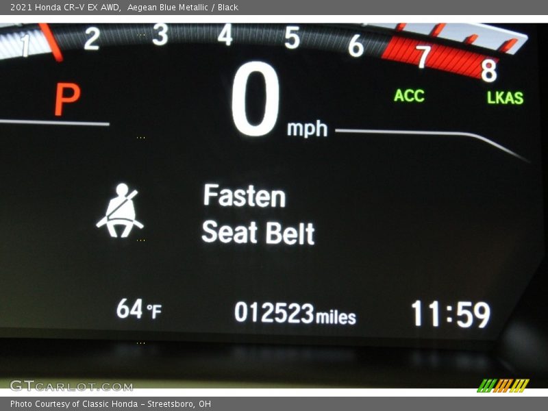 Aegean Blue Metallic / Black 2021 Honda CR-V EX AWD