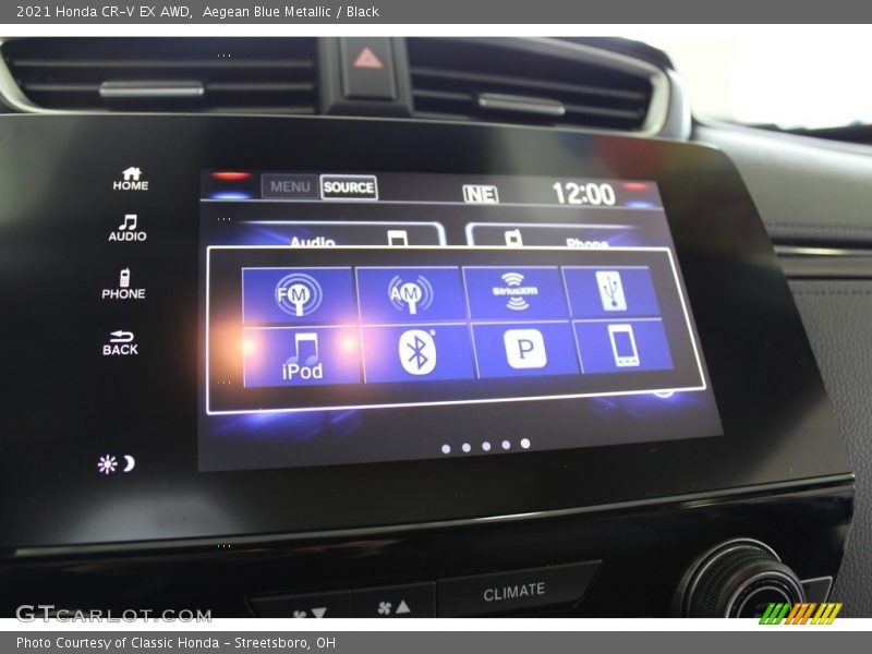 Aegean Blue Metallic / Black 2021 Honda CR-V EX AWD