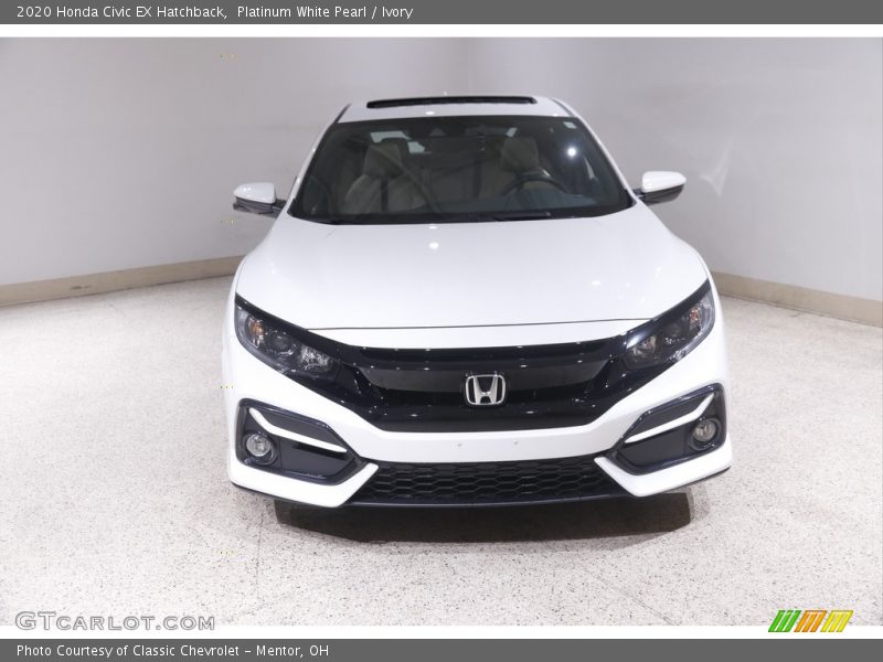 Platinum White Pearl / Ivory 2020 Honda Civic EX Hatchback
