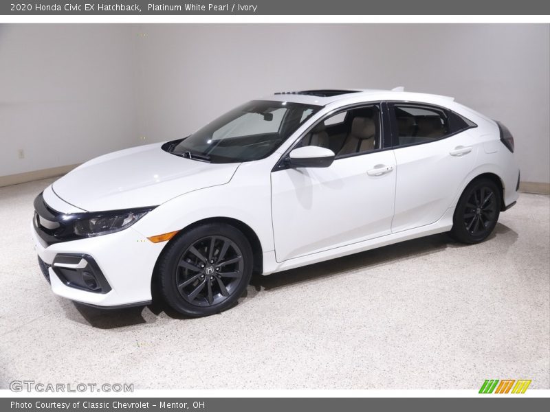 Platinum White Pearl / Ivory 2020 Honda Civic EX Hatchback