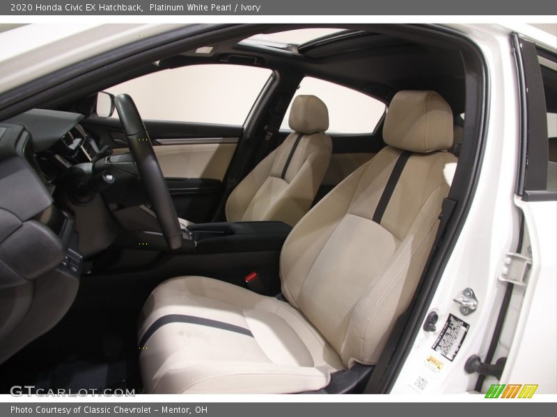 Platinum White Pearl / Ivory 2020 Honda Civic EX Hatchback