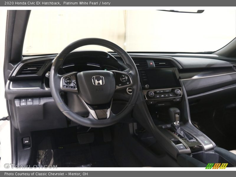 Platinum White Pearl / Ivory 2020 Honda Civic EX Hatchback