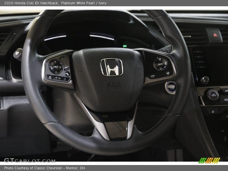 Platinum White Pearl / Ivory 2020 Honda Civic EX Hatchback