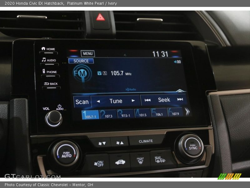 Platinum White Pearl / Ivory 2020 Honda Civic EX Hatchback