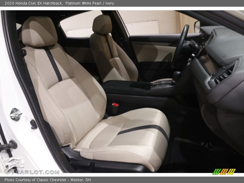 Platinum White Pearl / Ivory 2020 Honda Civic EX Hatchback
