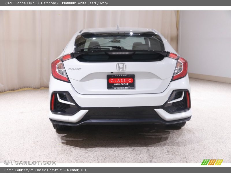 Platinum White Pearl / Ivory 2020 Honda Civic EX Hatchback