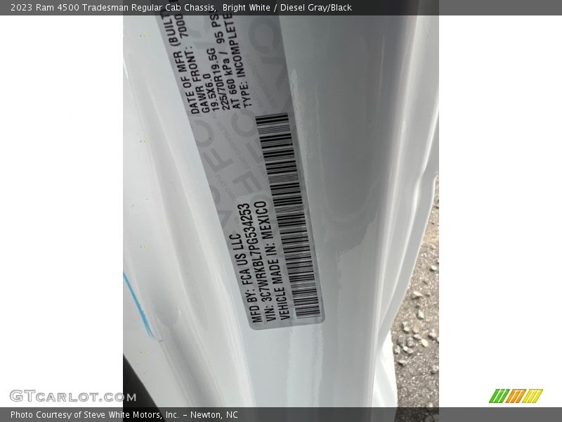 Bright White / Diesel Gray/Black 2023 Ram 4500 Tradesman Regular Cab Chassis