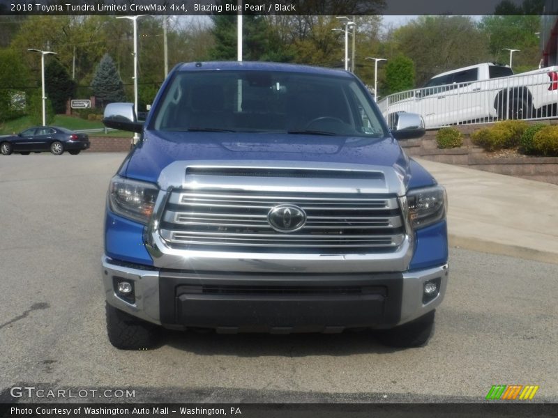 Blazing Blue Pearl / Black 2018 Toyota Tundra Limited CrewMax 4x4