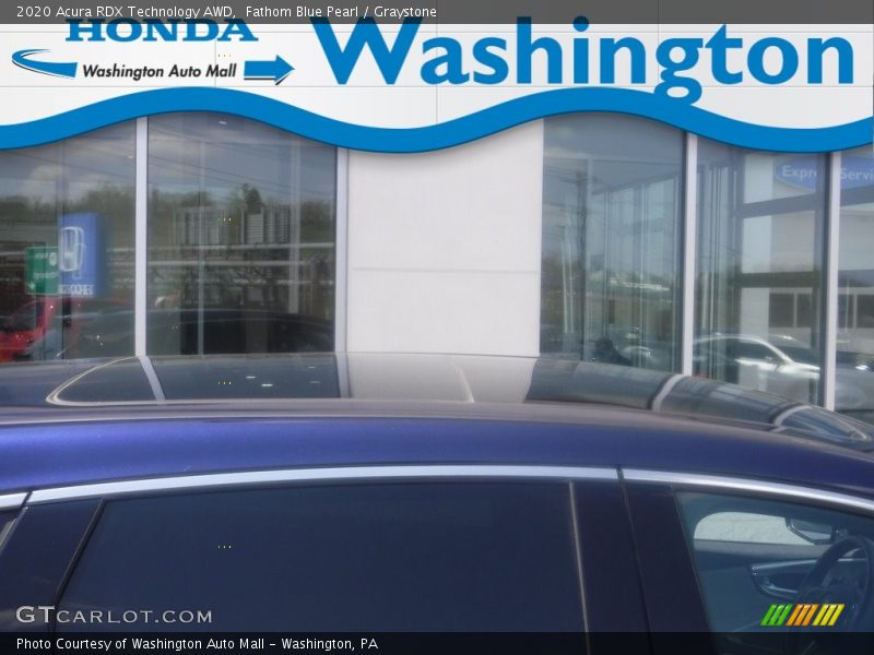 Fathom Blue Pearl / Graystone 2020 Acura RDX Technology AWD